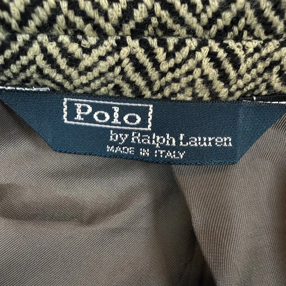 Polo Ralph Lauren Herringbone Wool Blazer Italy Blue Label 42 Brown